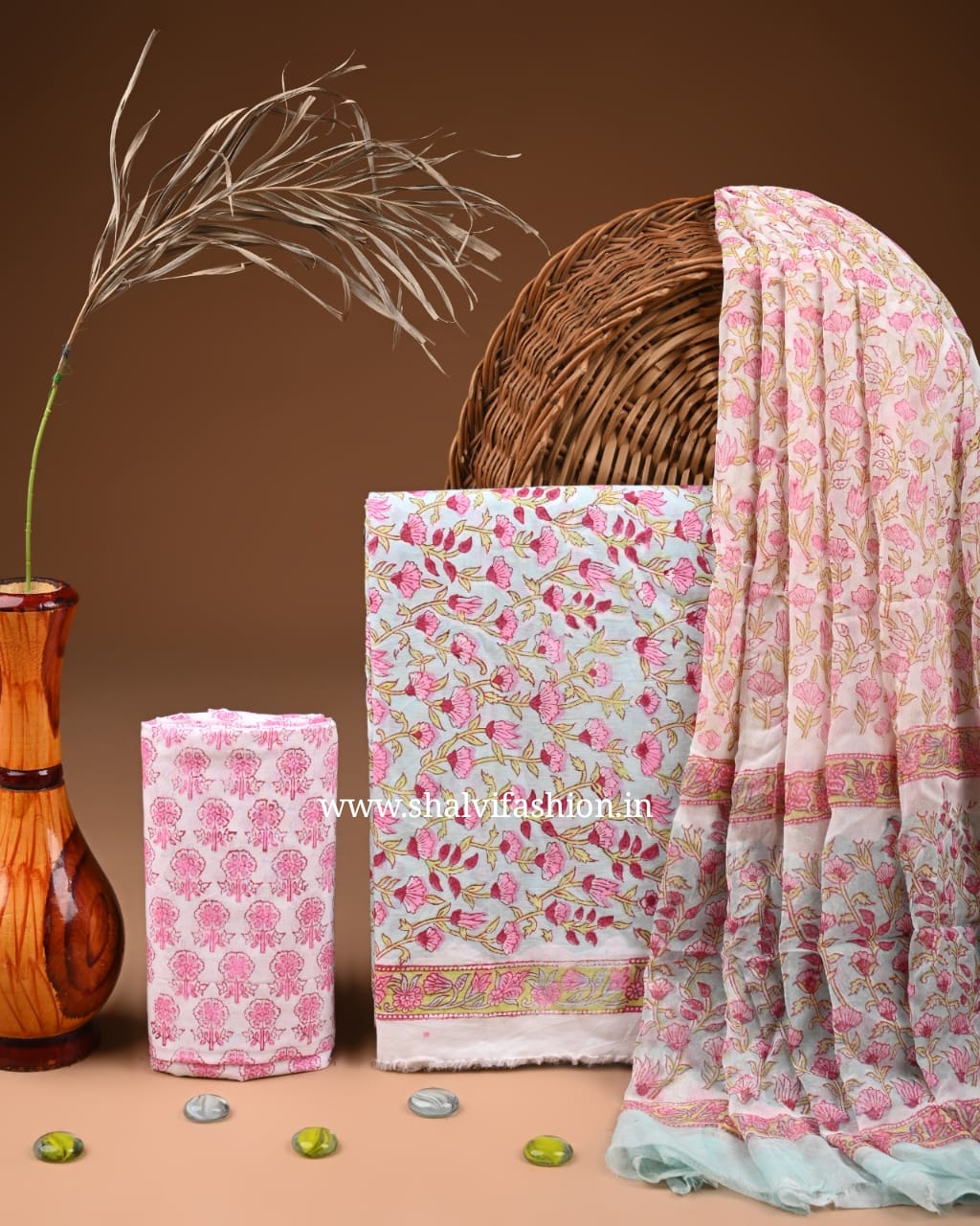 Shop unstitched block print cotton suits online (PCHF602)