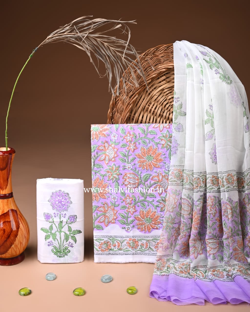 Shop unstitched block print cotton suits online (PCHF659)