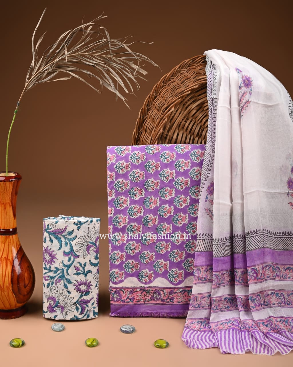 Shop unstitched block print cotton suits online (PCHF595)