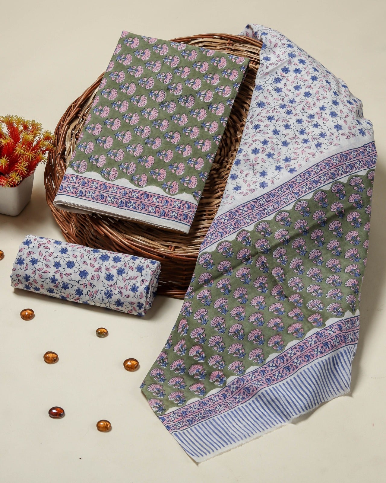 Shop mulmul dupatta cotton suit sets online shopping (PRMUL434)