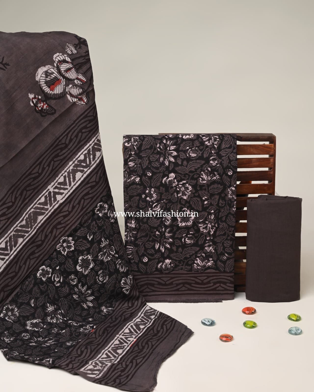 Shop unstitched jahota print chanderi silk suits online (PRMUL644)