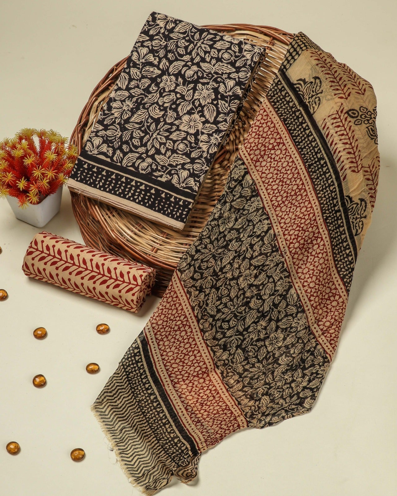 Shop chiffon dupatta cotton suits in jaipur (RCHF12)