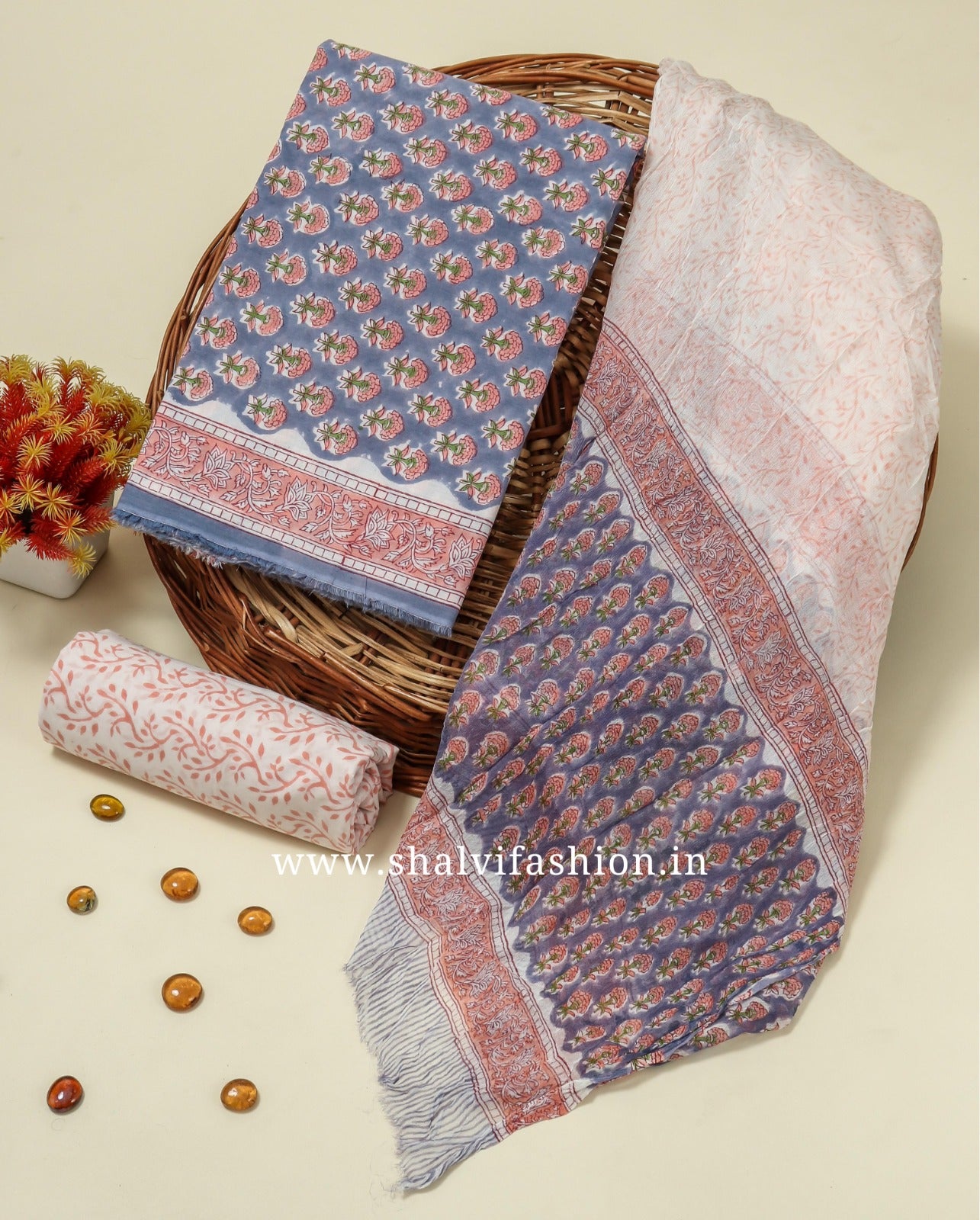 Shop hand block printed cotton suits online (RCHF21)