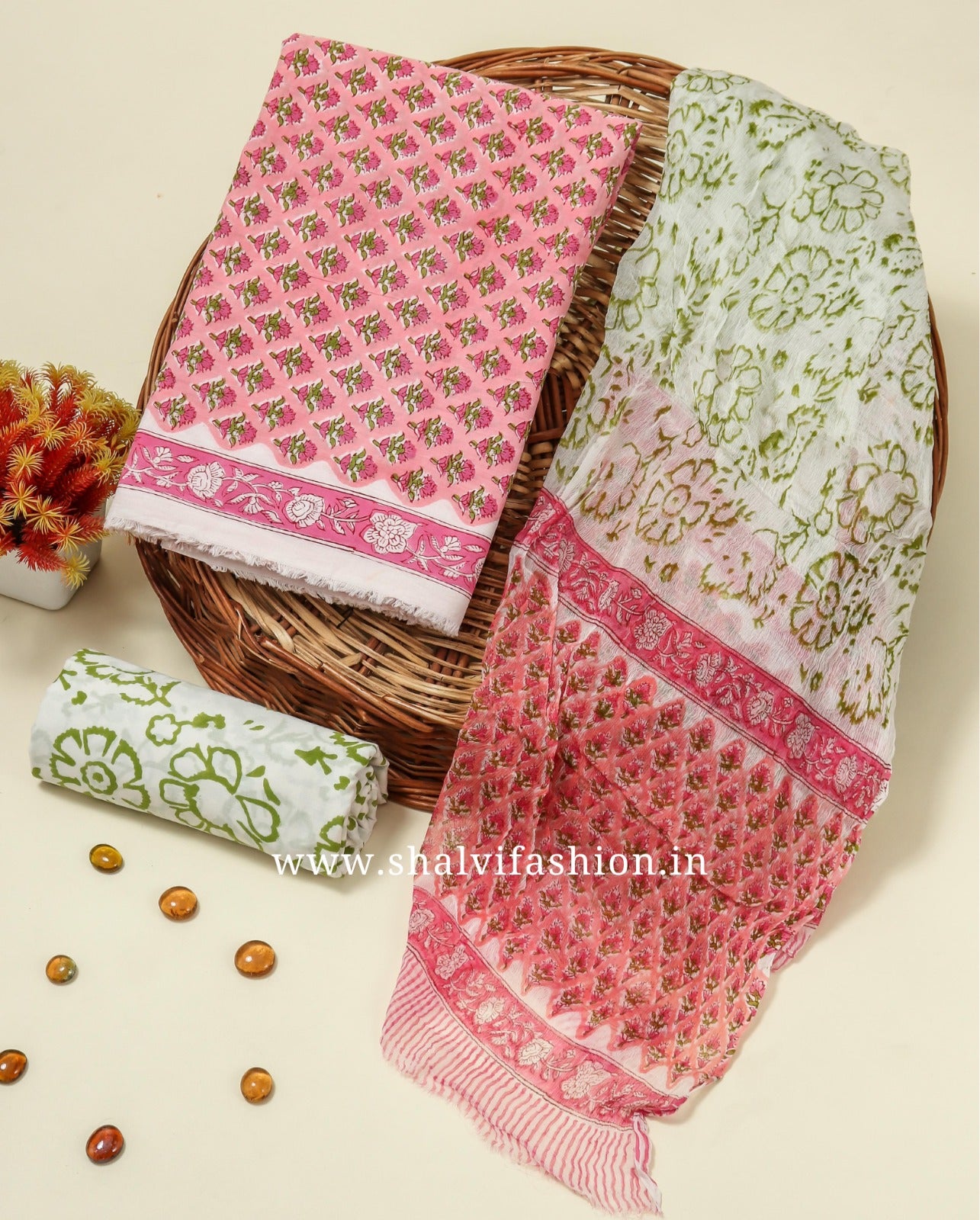 Shop chiffon dupatta cotton suits in jaipur (RCHF22)