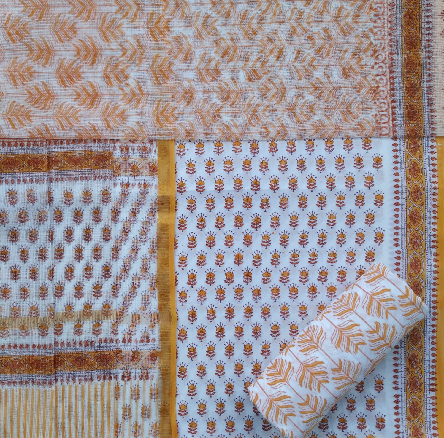 Shop jaipuri print cotton suits with kota dupatta online (RKD42)