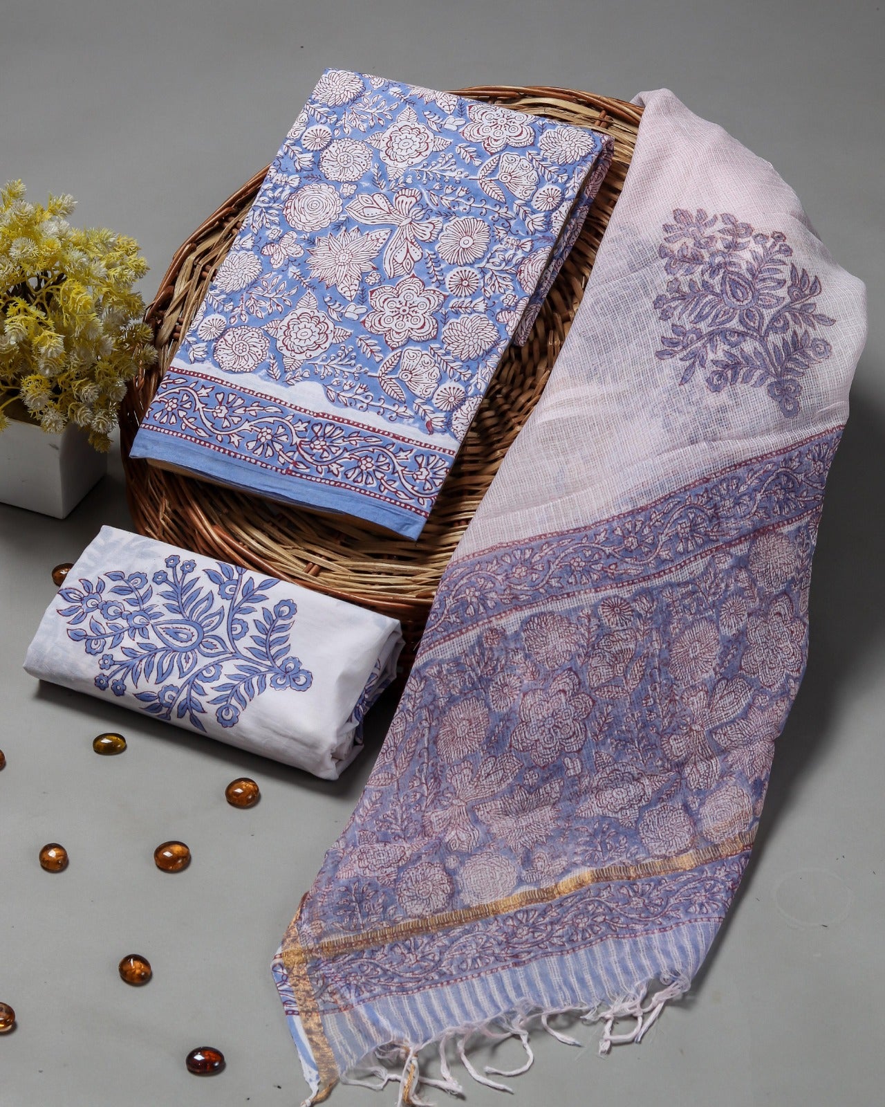 Shop hand block print cotton suits (RKD54)