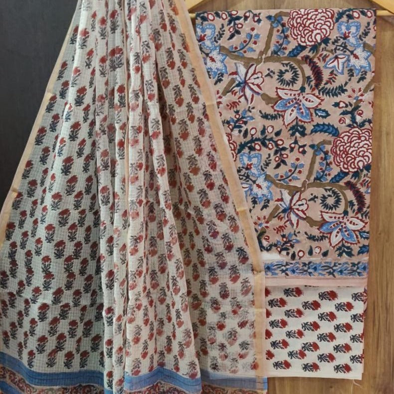 Shop unstitched cotton suits with kota dupatta (RKD77)