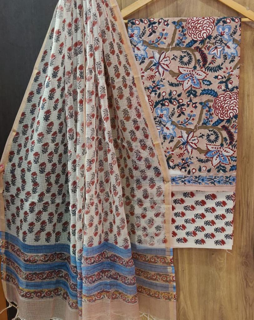 Shop unstitched cotton suits with kota dupatta (RKD77)