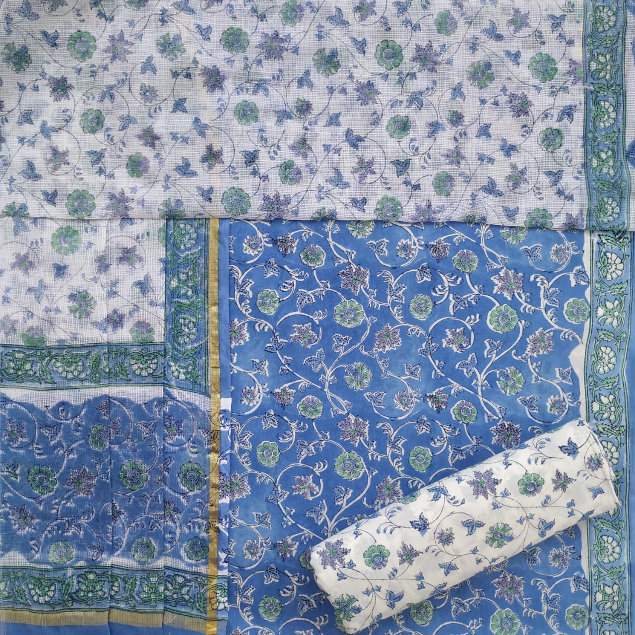 Shop unstitched cotton suits with kota dupatta (RKD92)