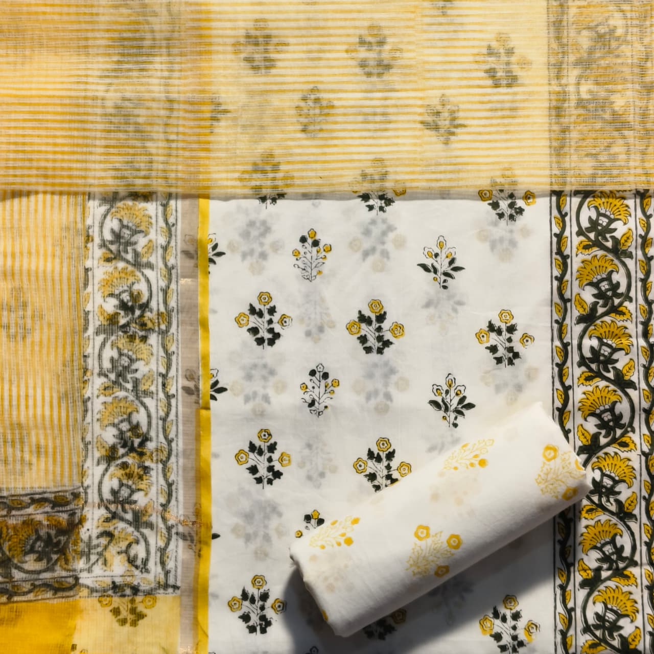 Shop jaipuri printed cotton suits with kota doria dupatta (RKD97)