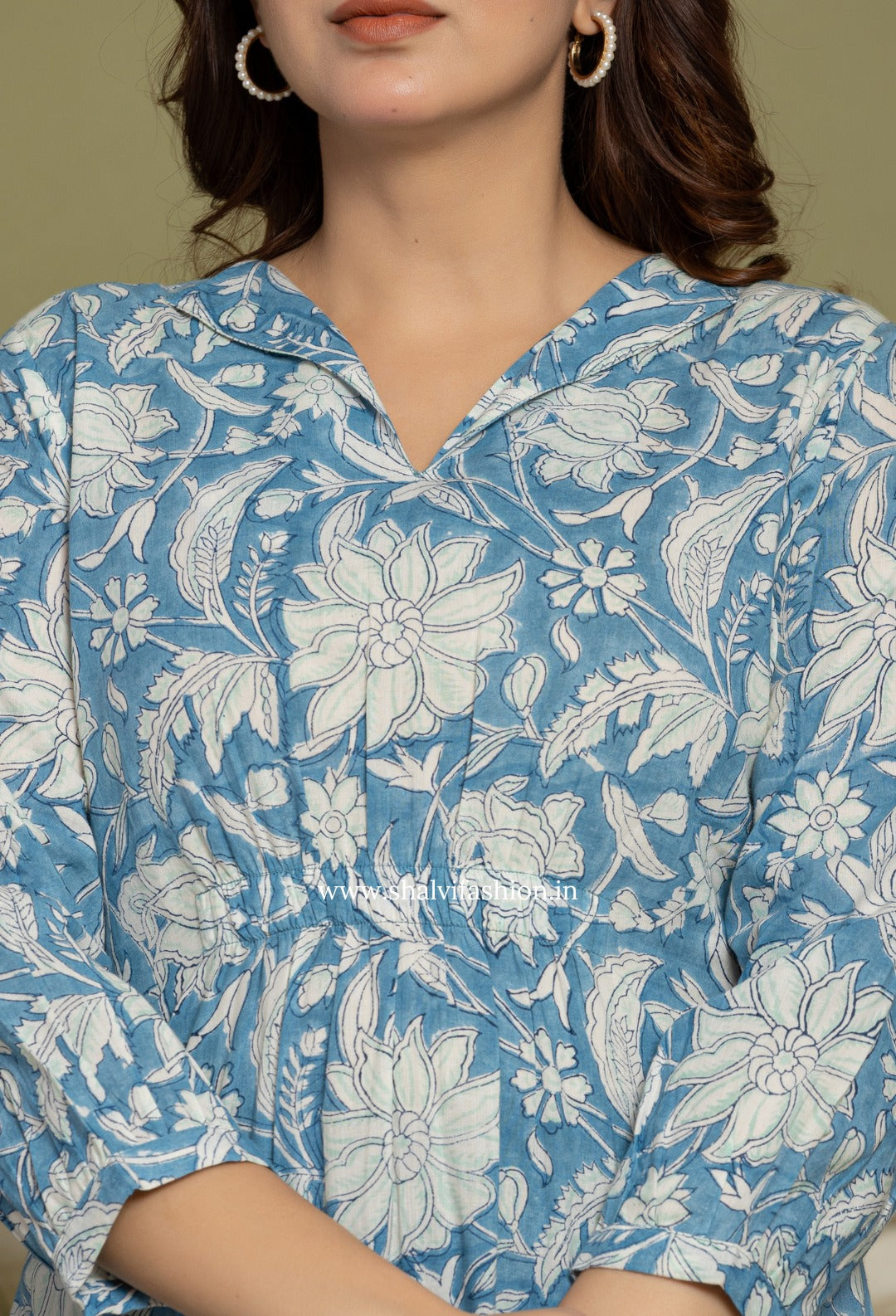 Shop block print cotton tops online (TOP19)