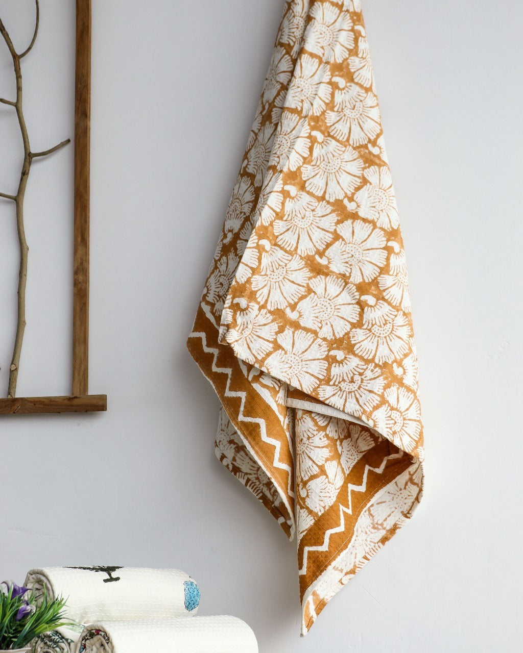 Shop block print waffle cotton towels (TWL02)