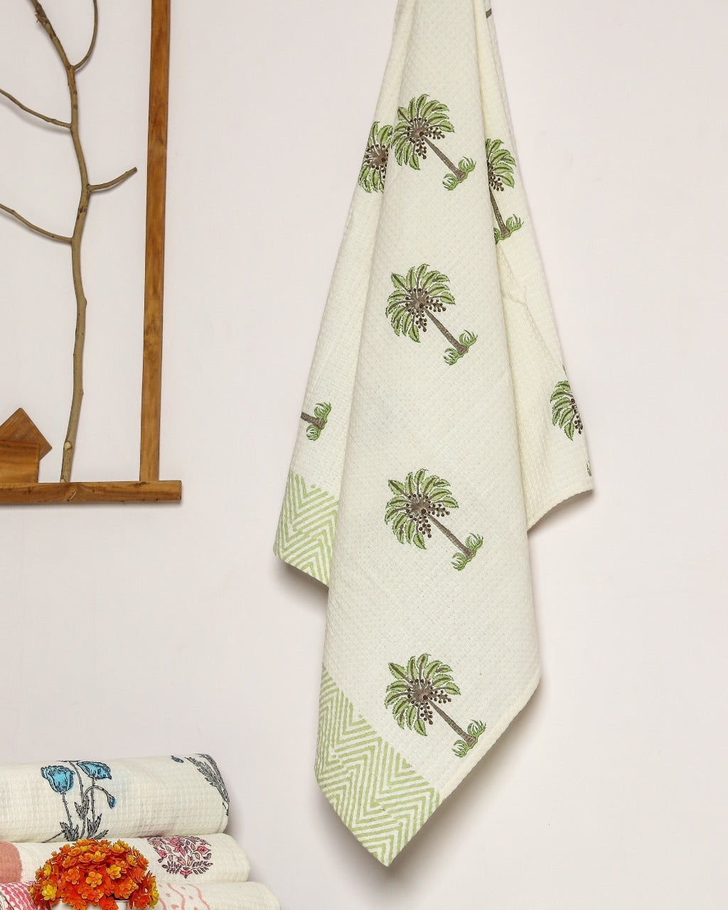 Shop hand block printed cotton towels online shopping (TWL10)