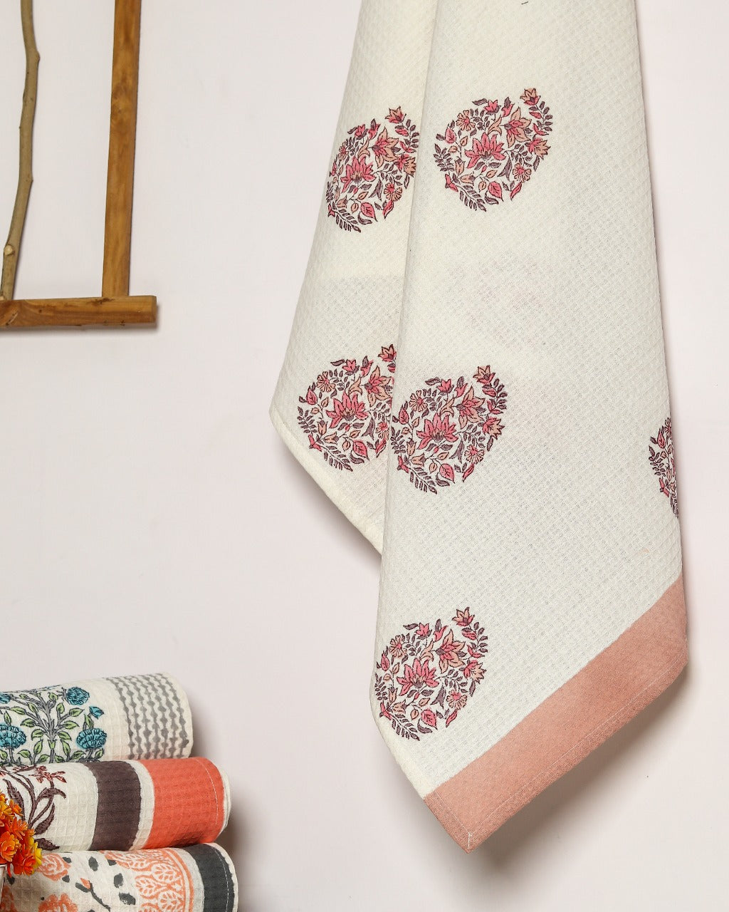 Shop hand block printed towels in jaipur (TWL13)