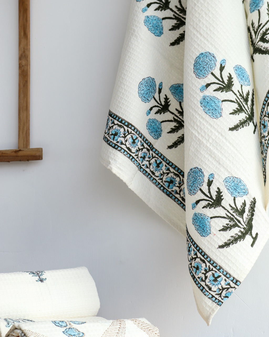 Shop hand block print waffle cotton towels online (TWL15)