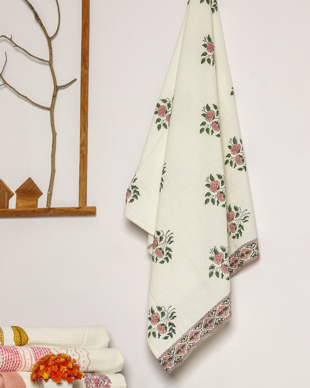 Shop block printed cotton towels in jaipur (TWL17)