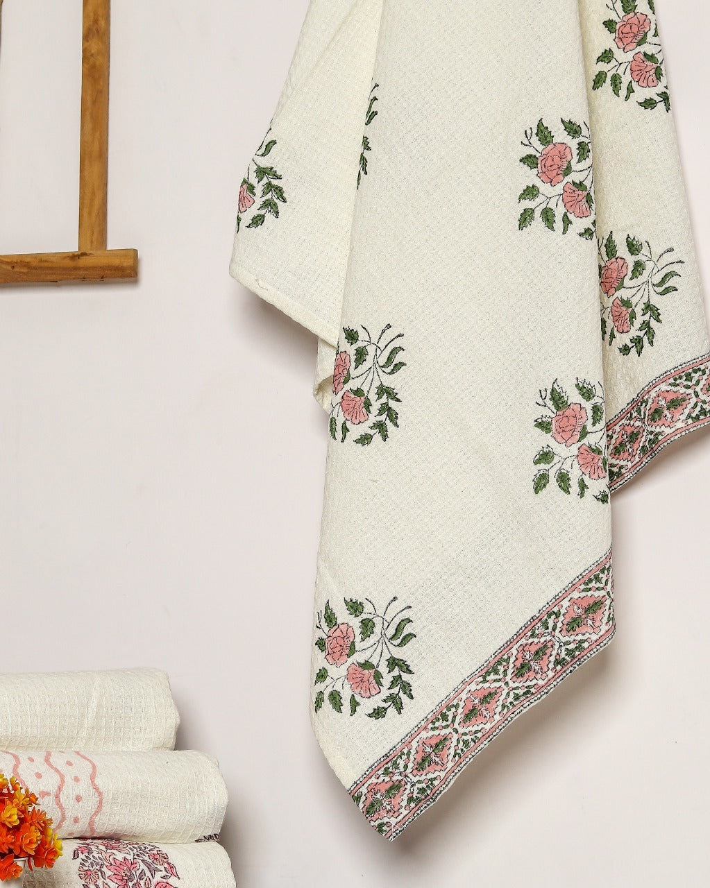 Shop block printed cotton towels in jaipur (TWL17)