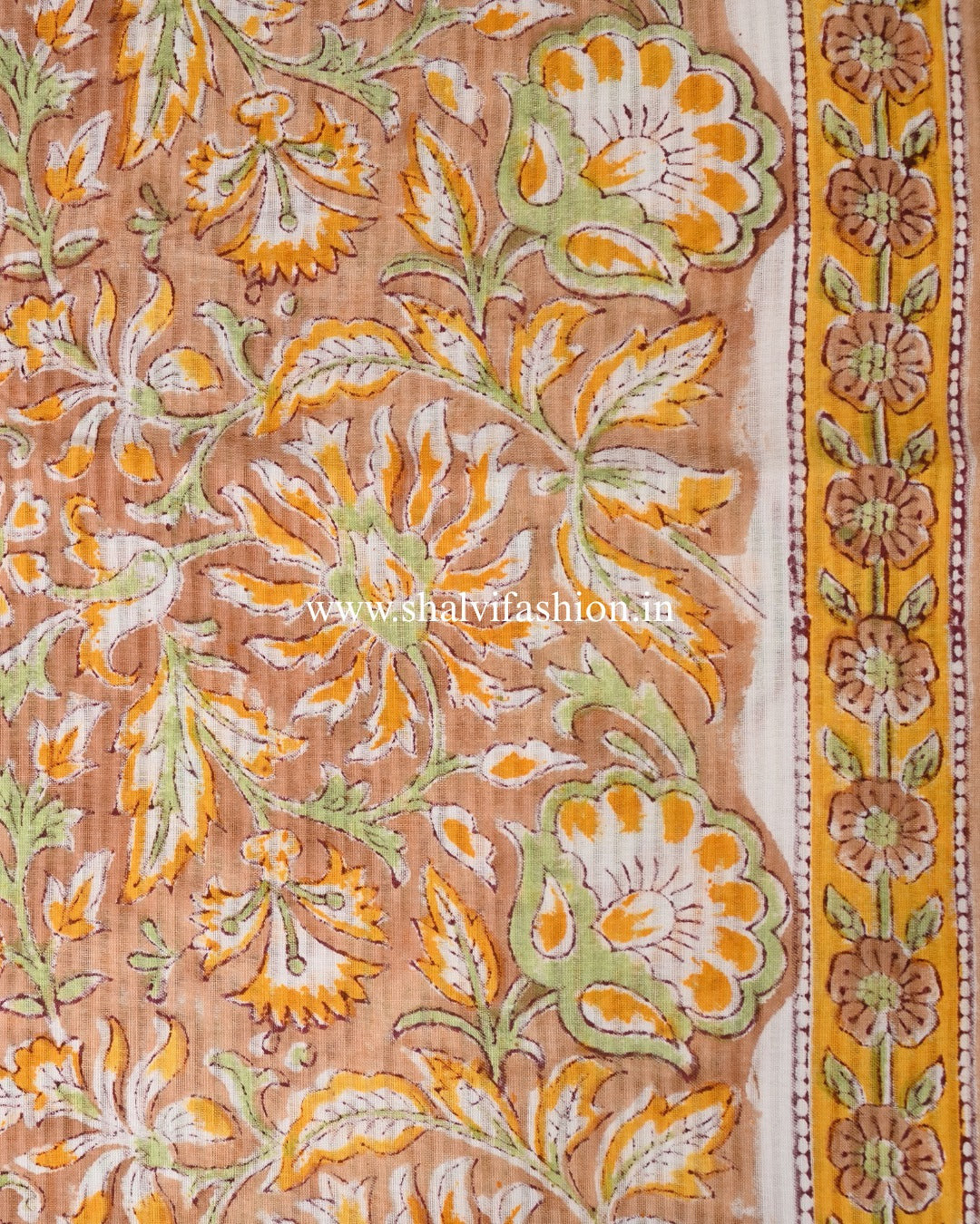 Shop unstitched block print cotton suits with chiffon dupatta (PCHF649)