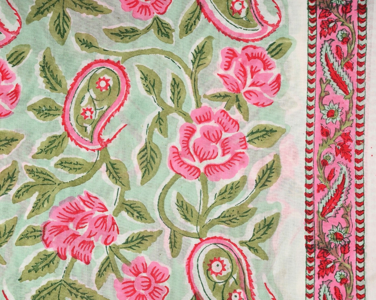 Shop block print cotton suits with chiffon dupatta (PCHF522)