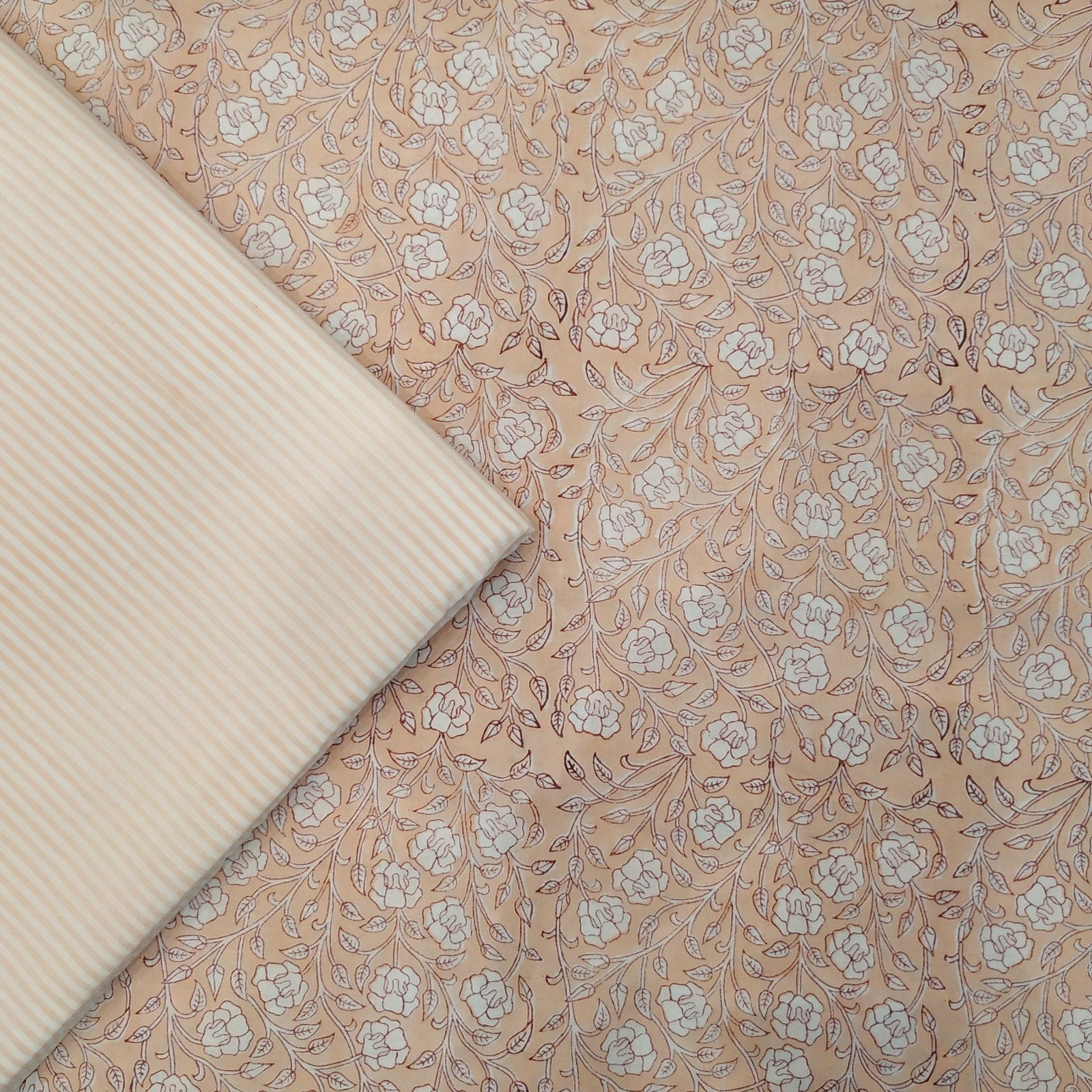 Hand Block Printed Fabric (2PBP12) - ShalviFashion