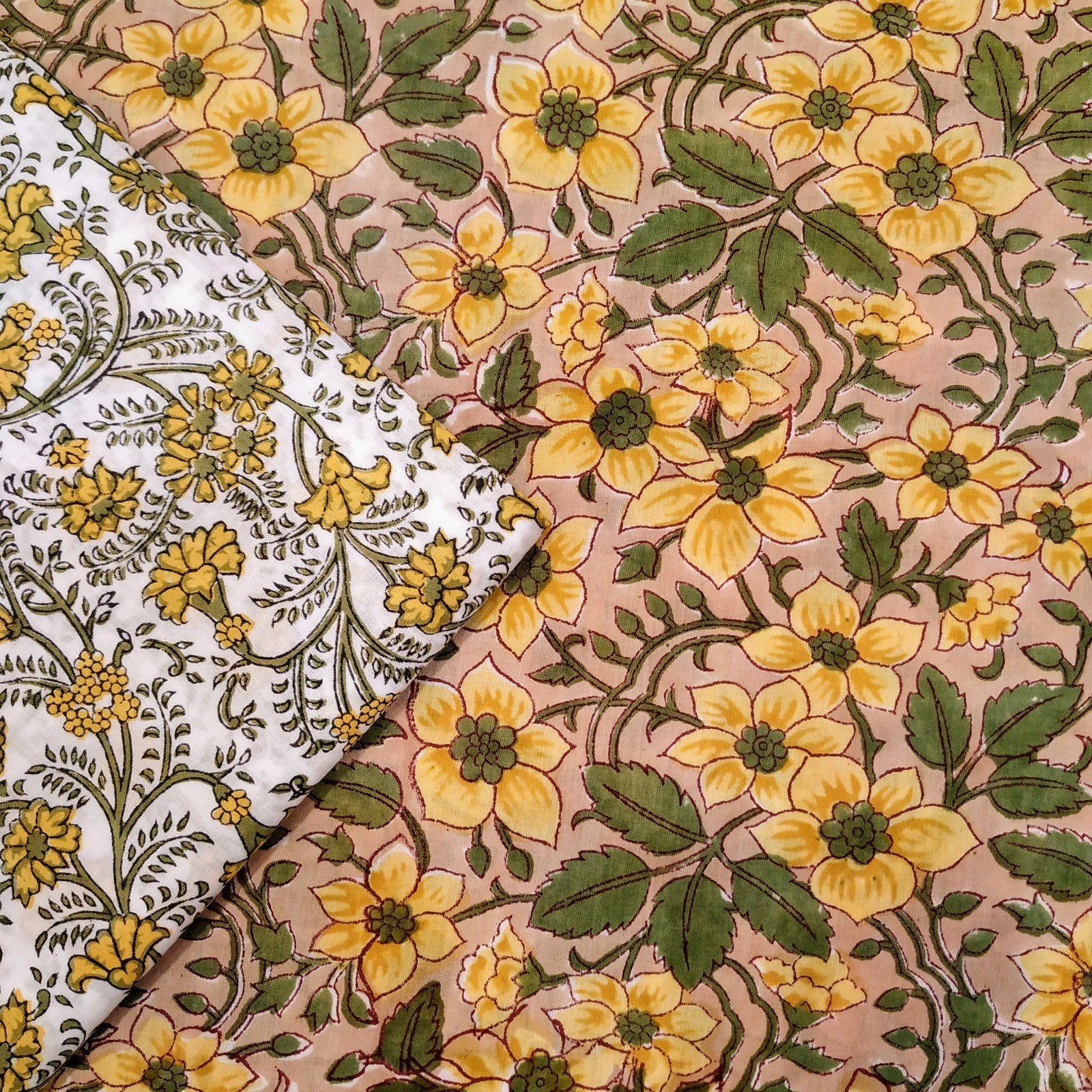 Hand Block Printed Fabric (2PBP05) - ShalviFashion