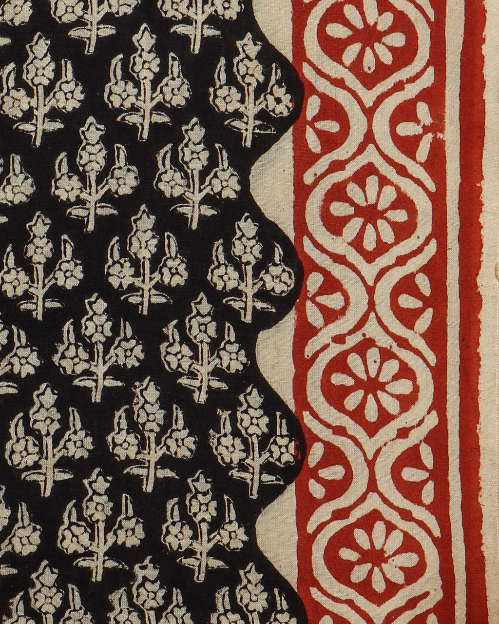 Shop Unstitched Bagru Print Pure Cotton Suits with Chiffon Dupatta (RCHF62)