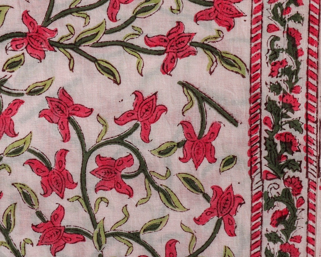 shop hand block print cotton suit with kota doria dupatta online