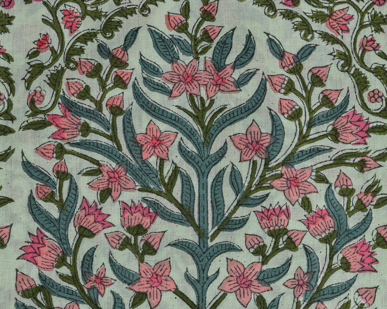 Shop Unstitched Hand Block Print Pure Cotton Suits with Kota Doria Dupatta (3CKD180)