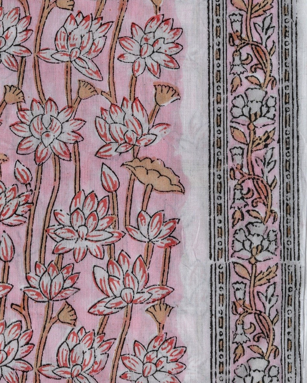 Shop Unstitched Hand Block Print Pure Cotton Suits with Kota Doria Dupatta (3CKD184)