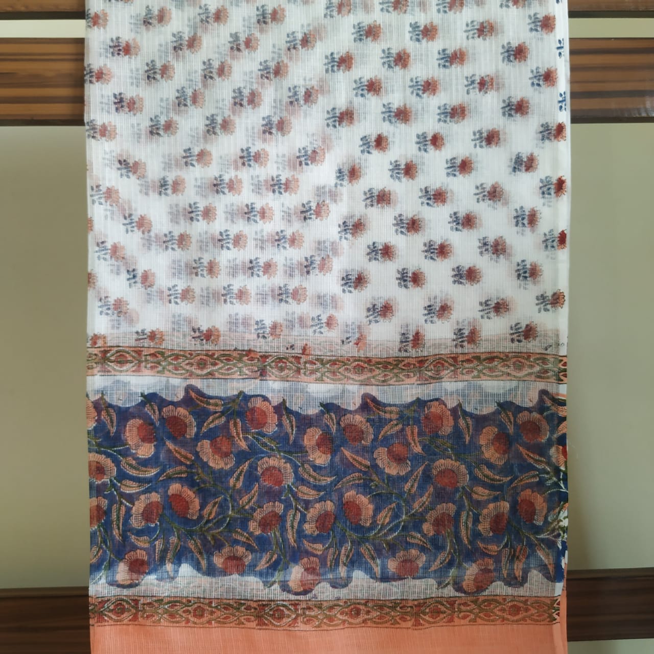 Shop Unstitched Pure Cotton Suits with Kota Doria Dupatta (3CKD189)