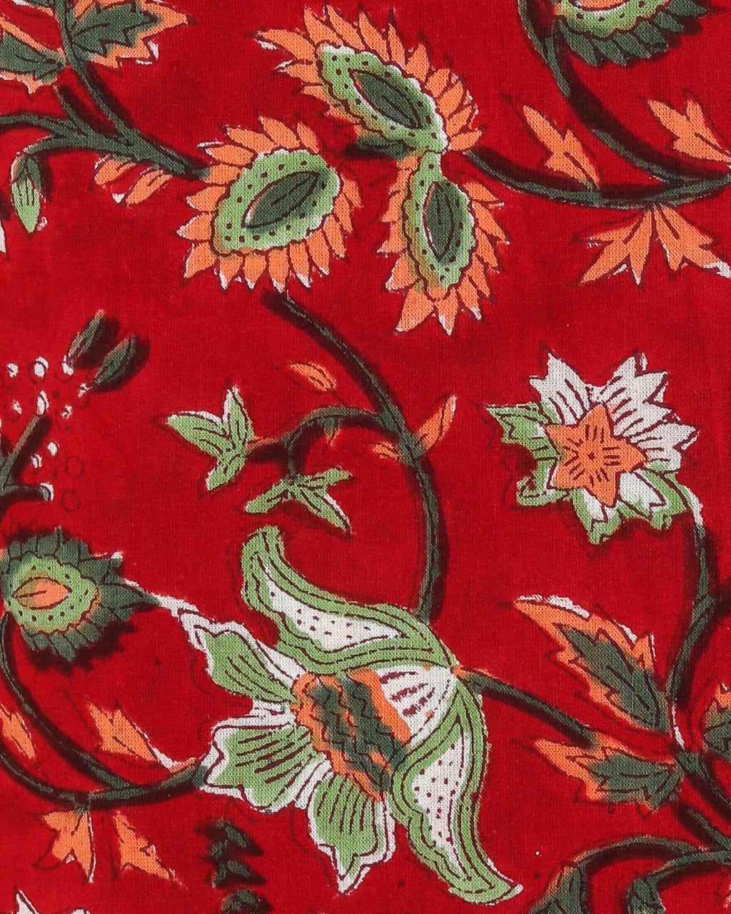 Exclusive Hand Block Floral Jaal Printed Pure Cotton Suit with Kota Doria Dupatta (3CKD263