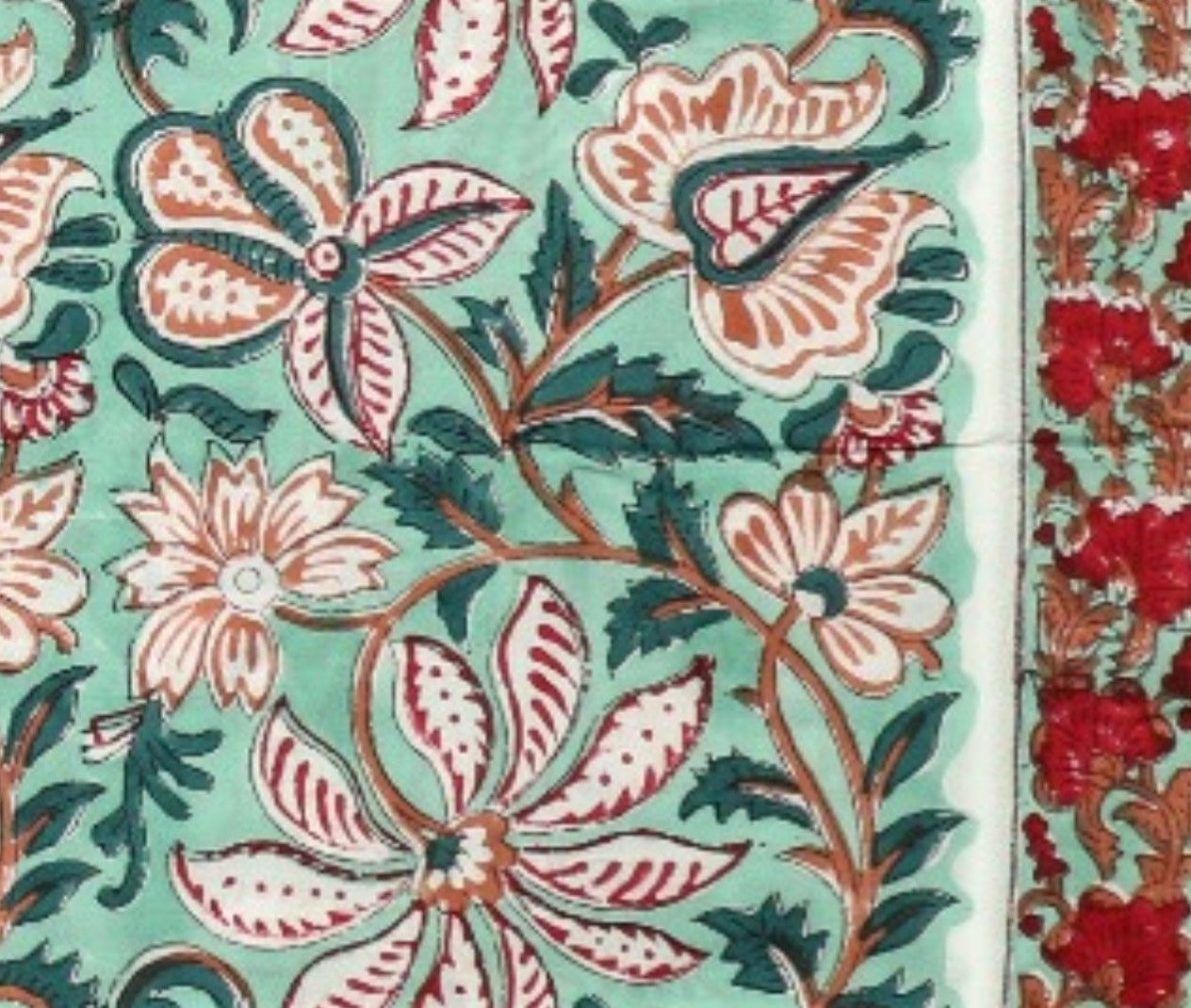 Shop Unstitched Hand Block Print Pure Cotton Suit Material with Kota Doria Dupatta (3CKD337