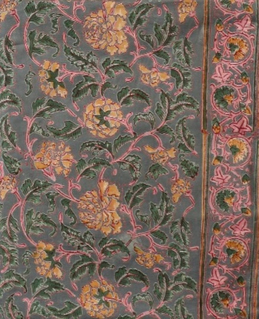 Shop Hand Block Print Pure Cotton Suit Material with Kota Doria Dupatta (3CKD405)