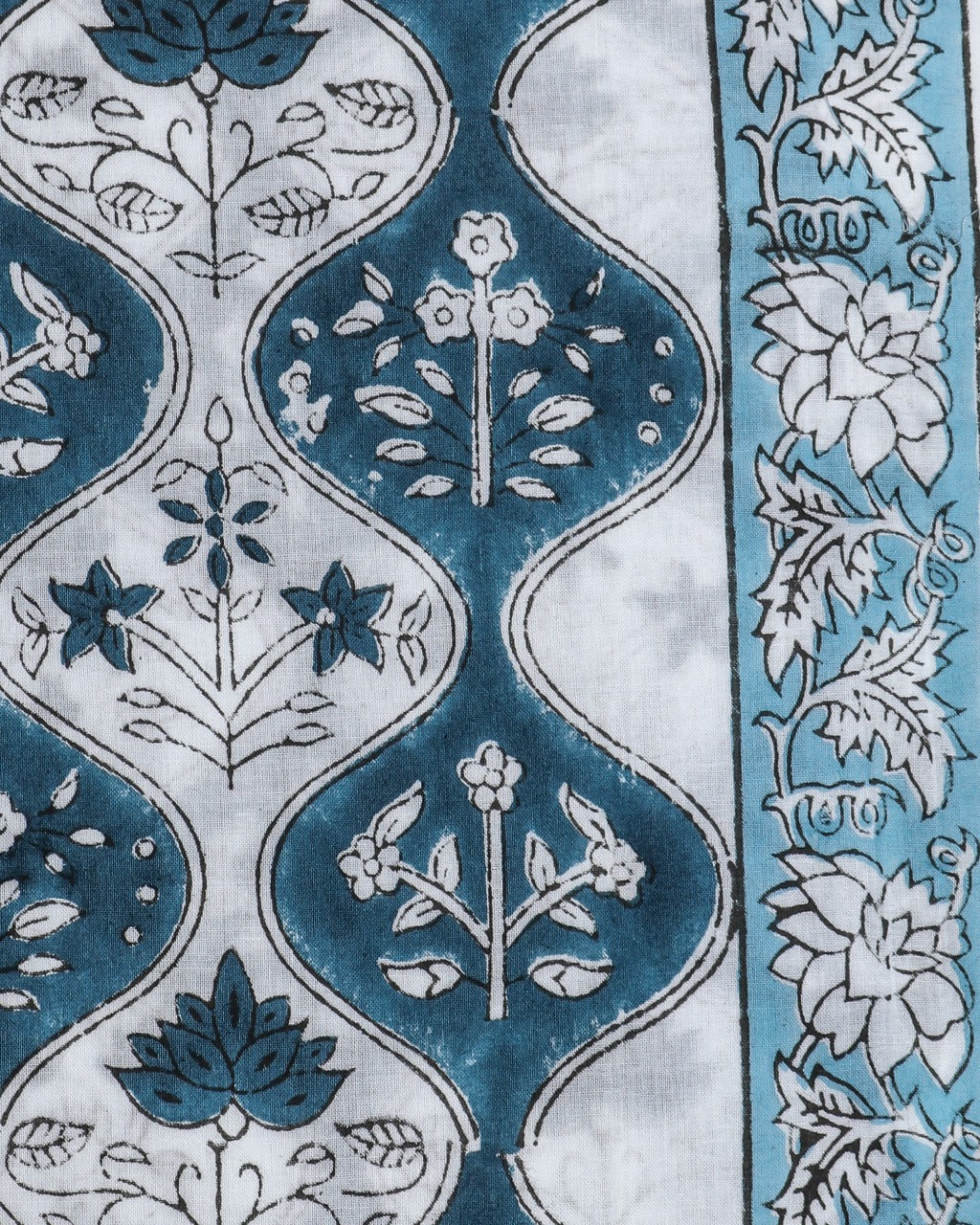 shop hand block print cotton suit with kota doria dupatta online