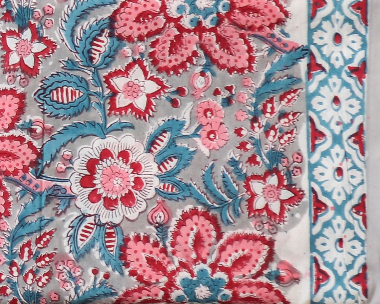 shop hand block print cotton suit with kota doria dupatta online (3CKD493)