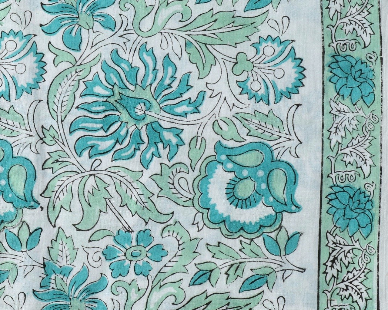 shop unstitched hand block print cotton suit with kota doria dupatta (3CKD496)