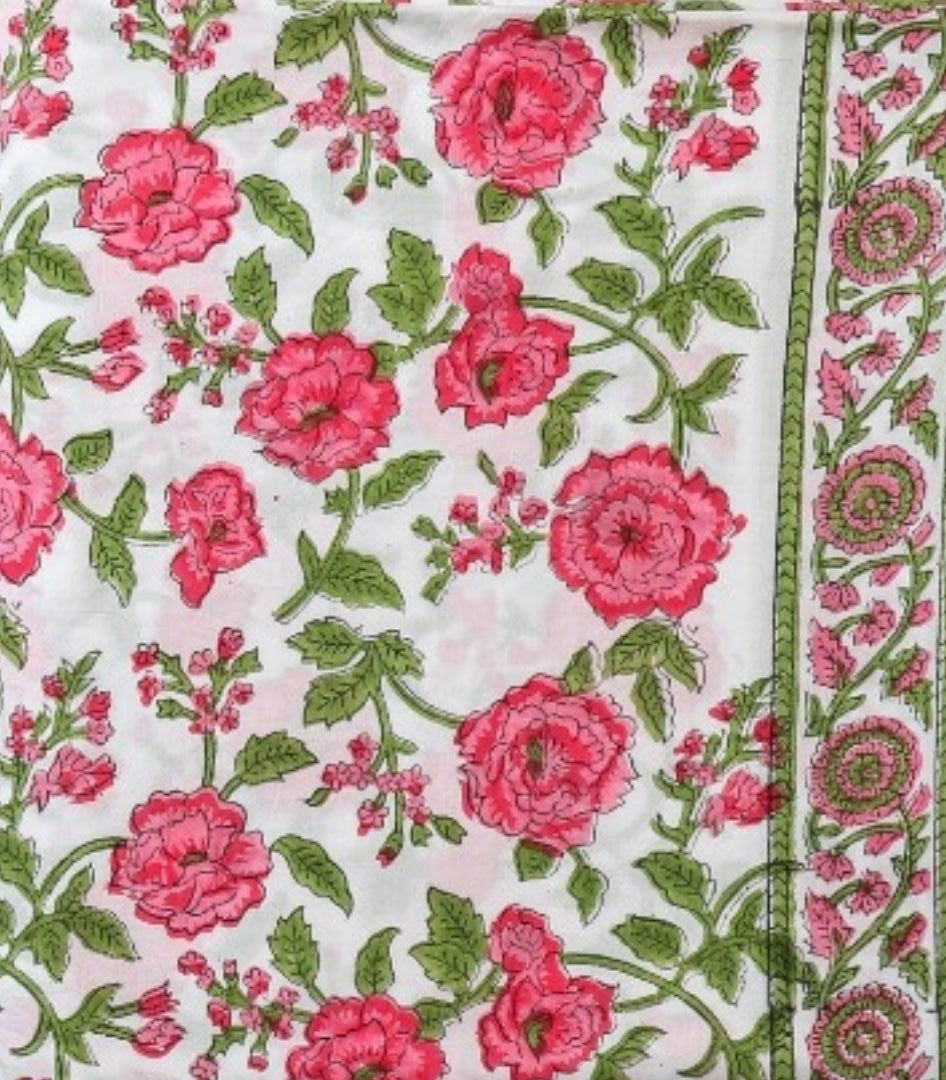 Shop hand block print cotton dress material with kota doria dupatta (3CKD507)