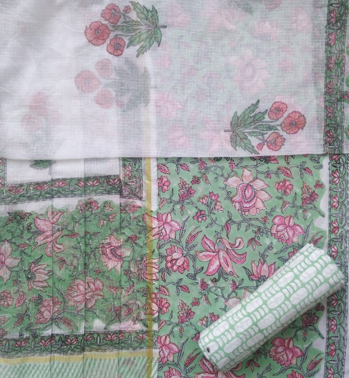 Shop unstitched kota doria dupatta suits (3CKD512)