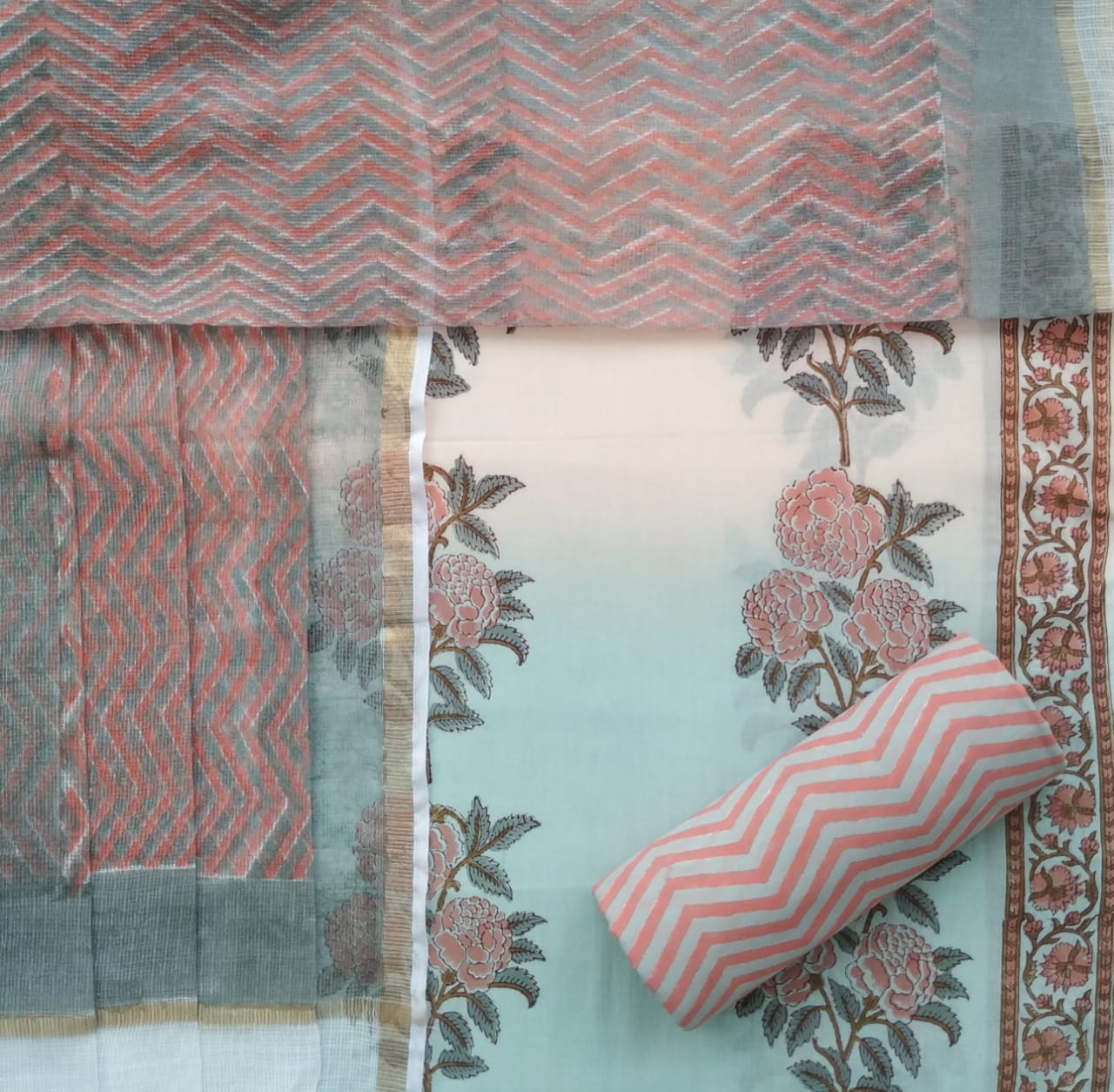 Shop ombre print cotton suit sets (3CKD524)