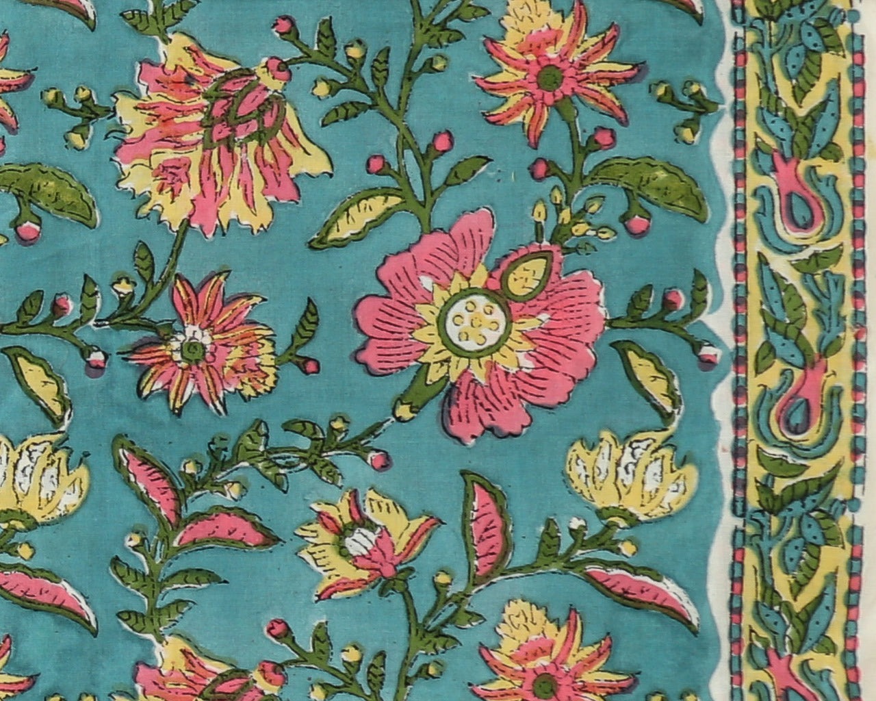 Shop kota doria dupatta block print suits online (3CKD528)