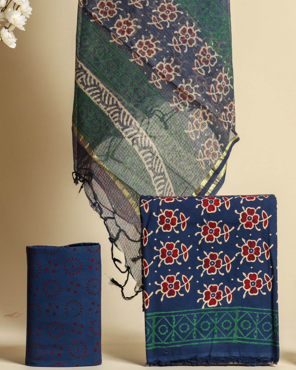 Shop cotton suit set with kota dupatta (3CKD535)