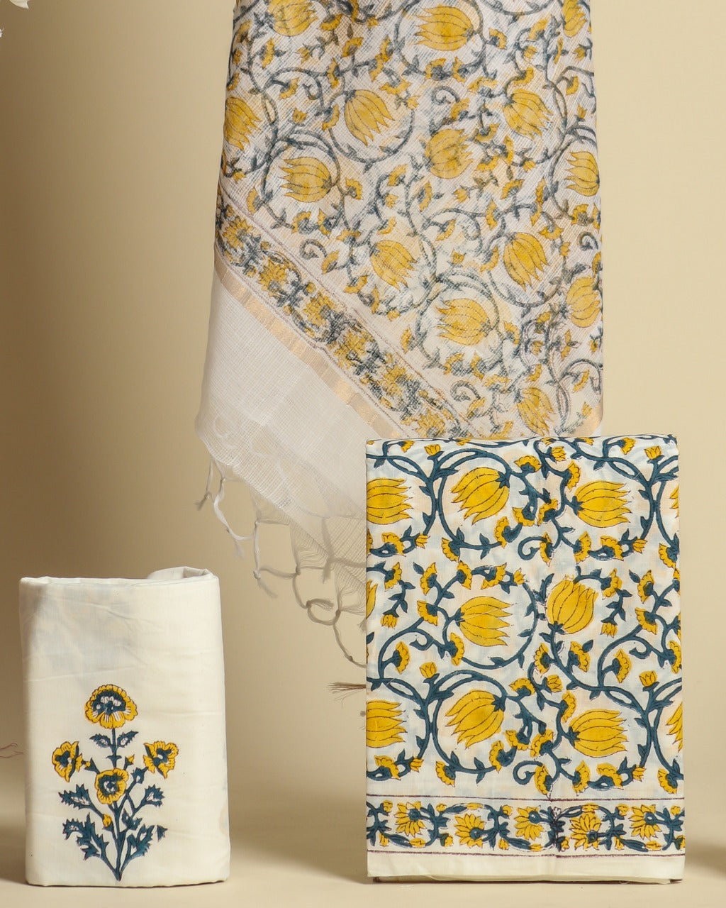 Shop cotton suits with doria dupatta (3CKD546)