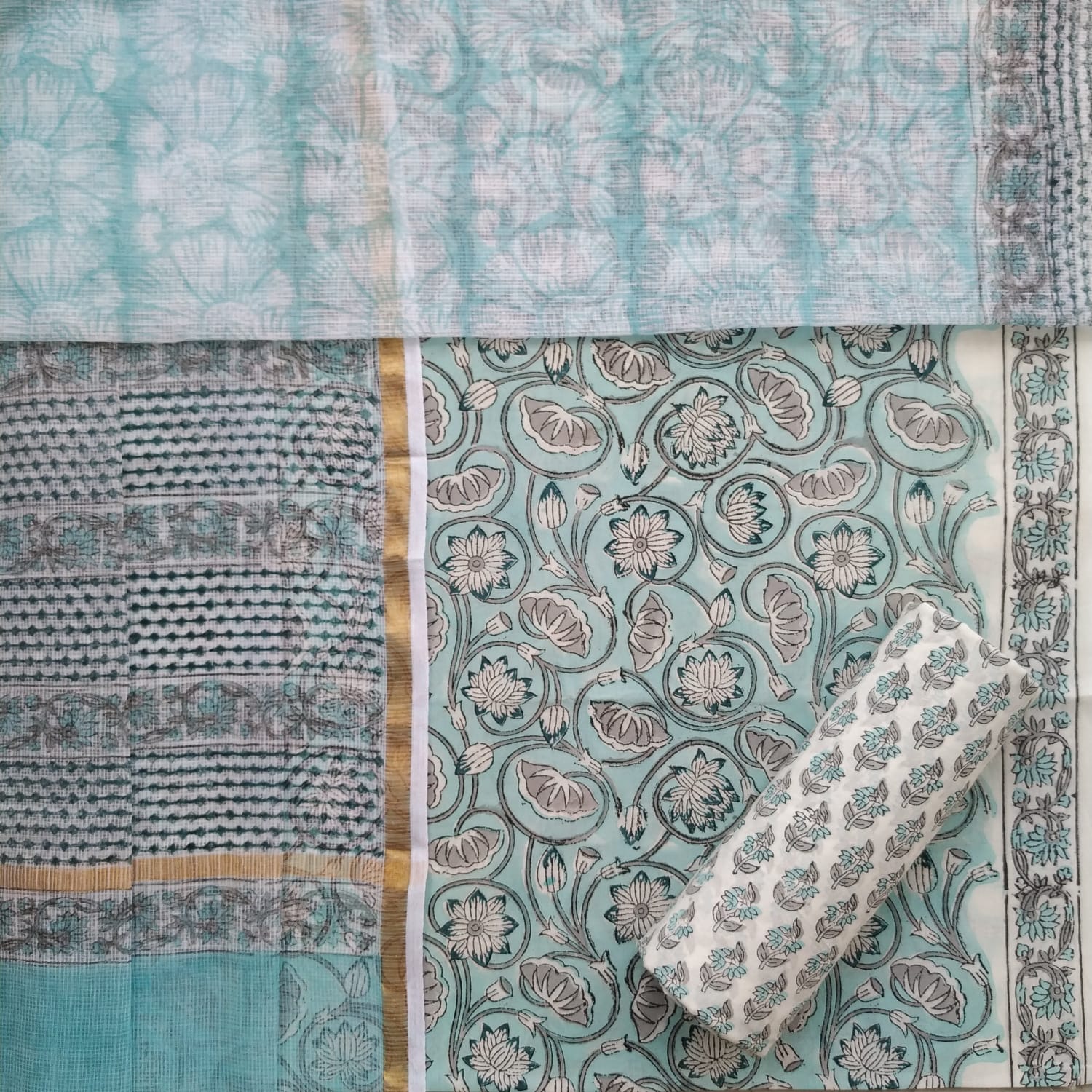 Shop hand block print cotton suits in jaipur (3CKD558)