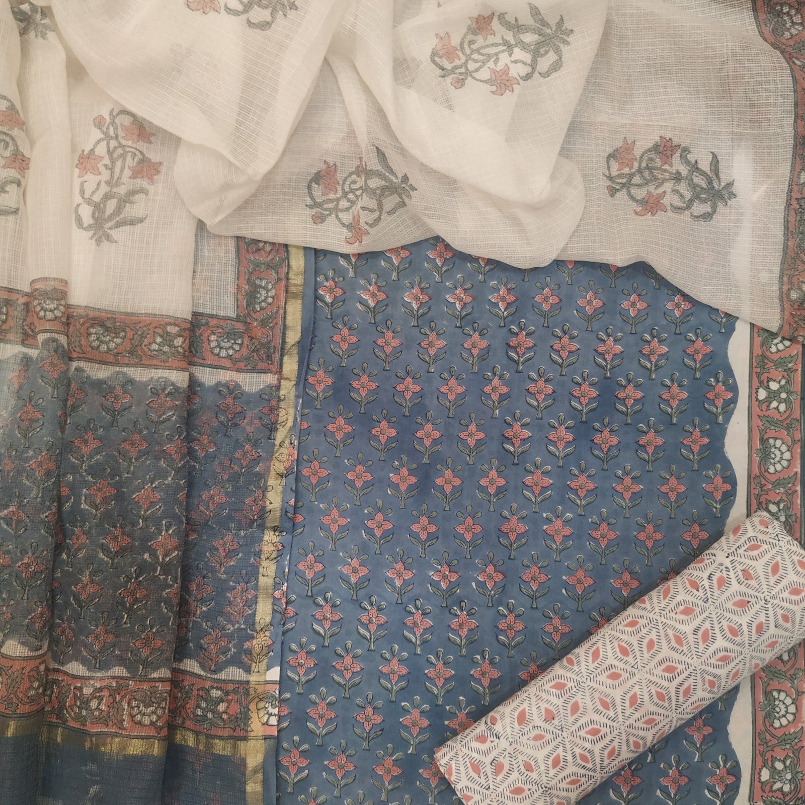 Shalvi Fashion's Classic Kota Doria Dupatta Cotton suit sets (3CKD56) - ShalviFashion