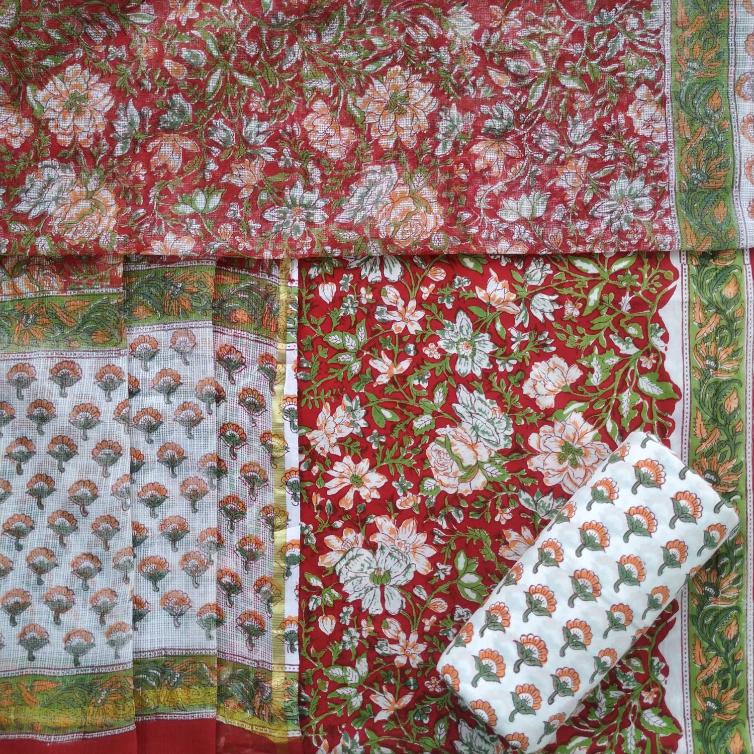 Shop cotton suit sets with kota dupatta online (3CKD561)