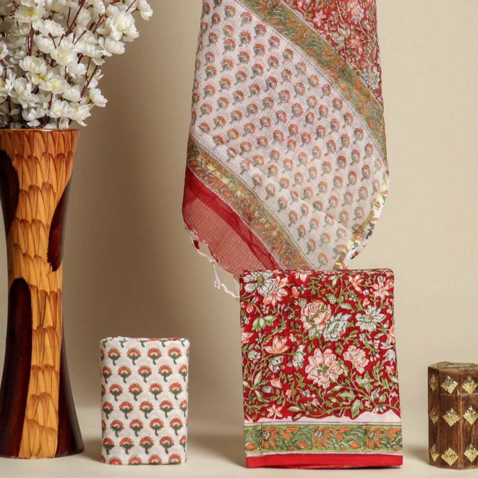 Shop cotton suit sets with kota dupatta online (3CKD561)