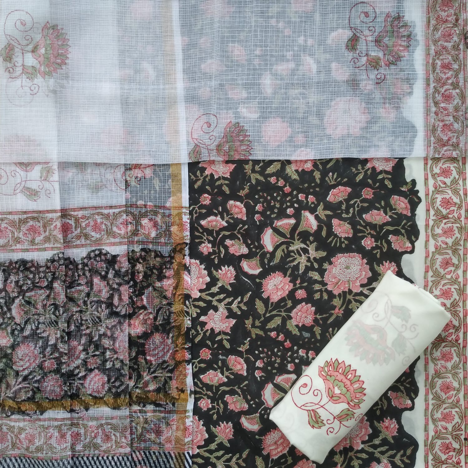 Shop cotton suits with kota dupatta (3CKD582)