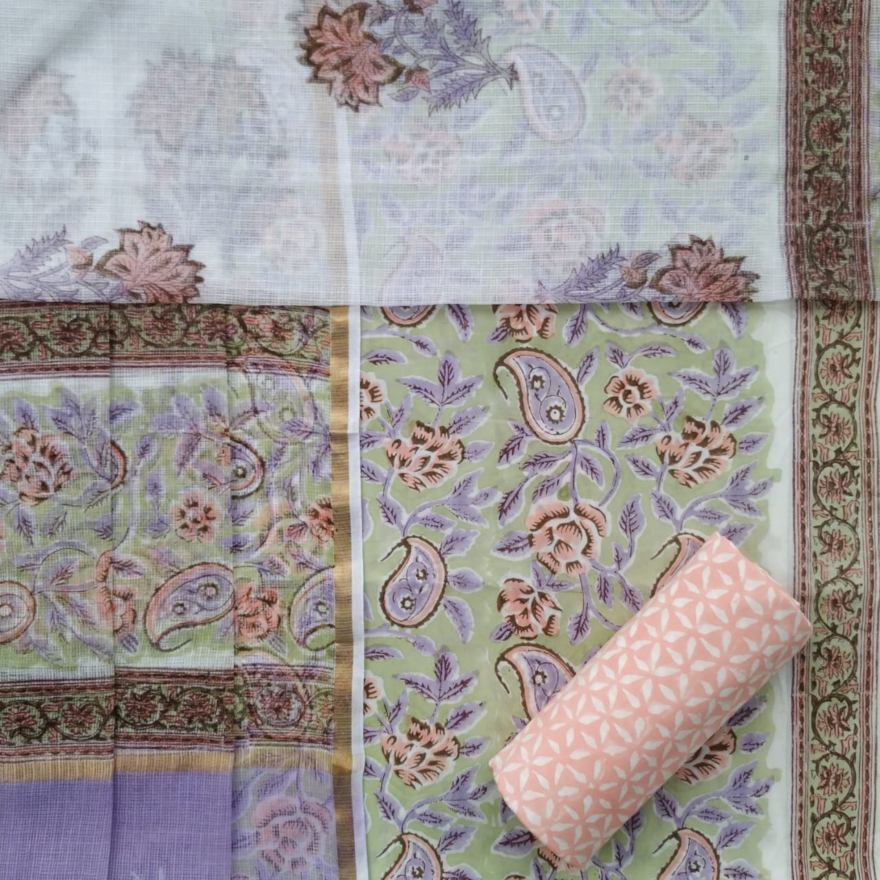 Shop cotton suit material with doria dupatta in jaipur (3CKD598)