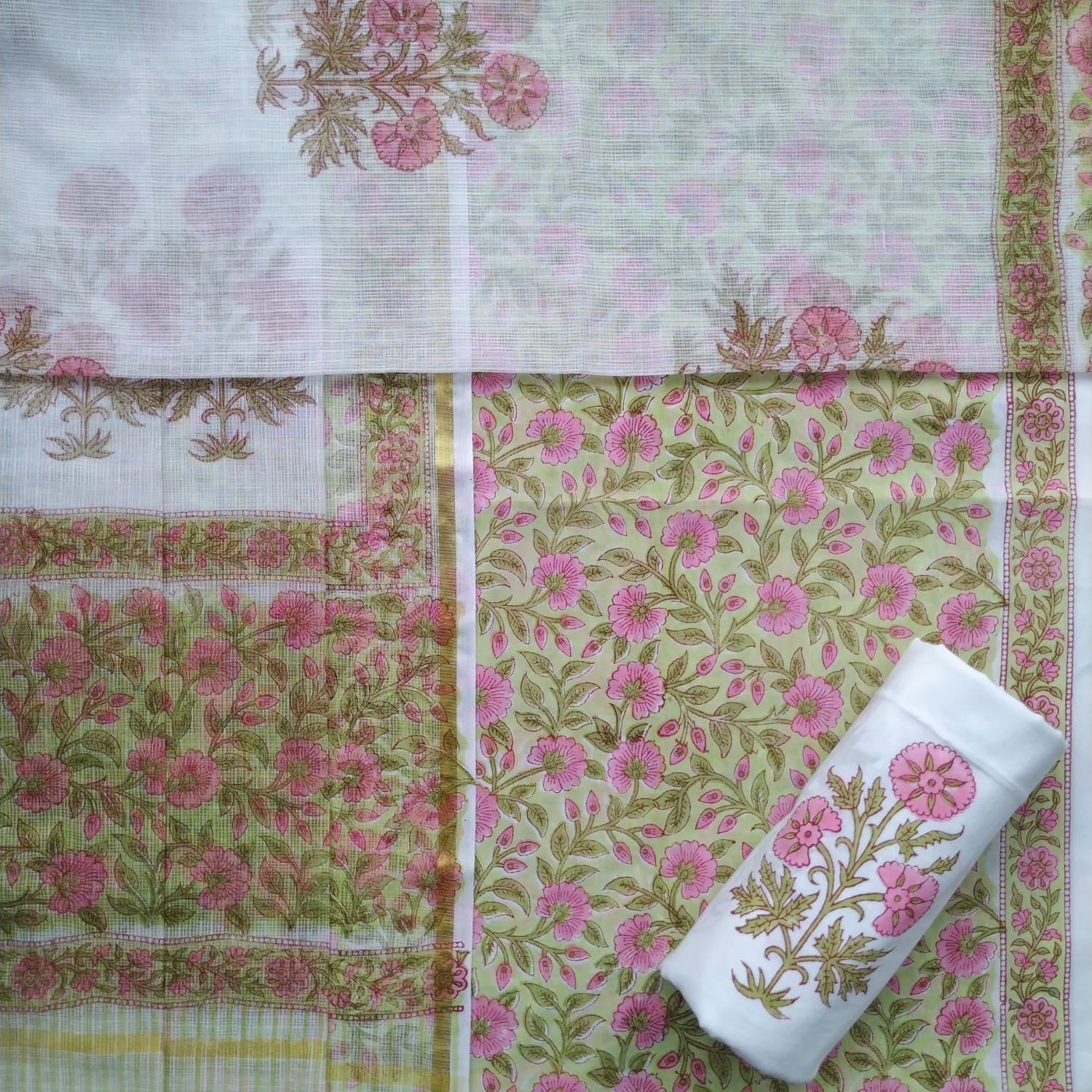 Shop cotton suit sets with kota dupatta (3CKD620)