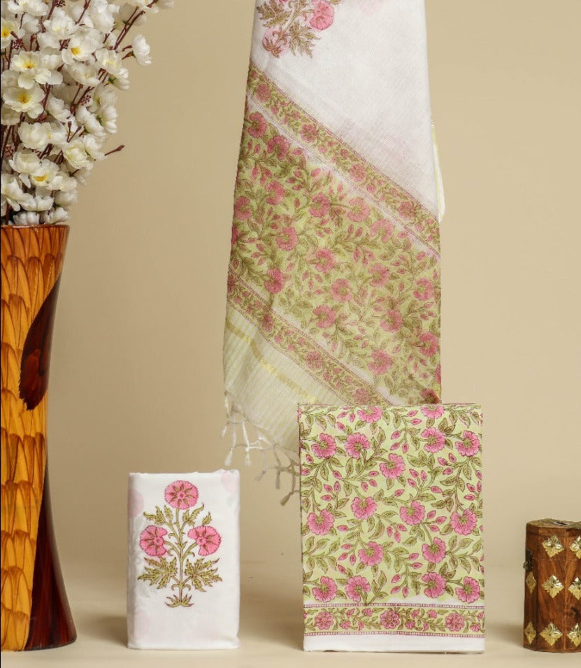 Shop cotton suit sets with kota dupatta (3CKD620)